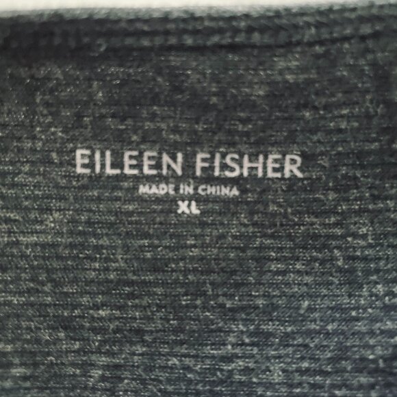 Eileen Fisher Charcoal Grey Striped Tank  Size XL Cotton Blend - Picture 5 of 5